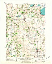 Evansville Wisconsin Historical topographic map, 1:62500 scale, 15 X 15 Minute, Year 1961