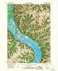 Ferryville Wisconsin Historical topographic map, 1:62500 scale, 15 X 15 Minute, Year 1966