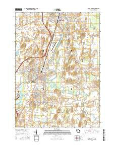 Fort Atkinson Wisconsin Current topographic map, 1:24000 scale, 7.5 X 7.5 Minute, Year 2016