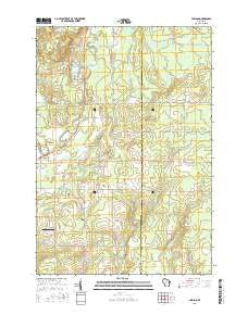 Gleason Wisconsin Current topographic map, 1:24000 scale, 7.5 X 7.5 Minute, Year 2015