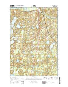 Gordon Wisconsin Current topographic map, 1:24000 scale, 7.5 X 7.5 Minute, Year 2015