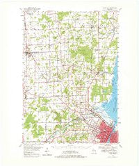 Green Bay Wisconsin Historical topographic map, 1:62500 scale, 15 X 15 Minute, Year 1954