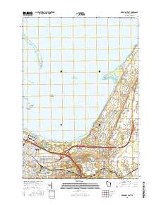 Green Bay East Wisconsin Current topographic map, 1:24000 scale, 7.5 X 7.5 Minute, Year 2015