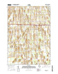 Helenville Wisconsin Current topographic map, 1:24000 scale, 7.5 X 7.5 Minute, Year 2015