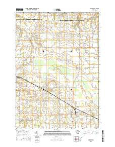 Hilbert Wisconsin Current topographic map, 1:24000 scale, 7.5 X 7.5 Minute, Year 2016