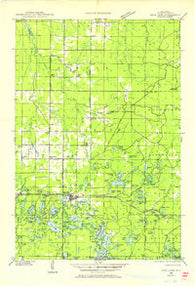 Iron Lake Wisconsin Historical topographic map, 1:48000 scale, 15 X 15 Minute, Year 1943