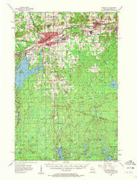 Ironwood Michigan Historical topographic map, 1:62500 scale, 15 X 15 Minute, Year 1955