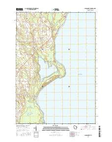 Jacksonport Wisconsin Current topographic map, 1:24000 scale, 7.5 X 7.5 Minute, Year 2015