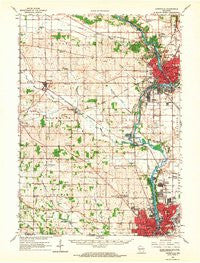 Janesville Wisconsin Historical topographic map, 1:62500 scale, 15 X 15 Minute, Year 1962