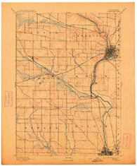 Janesville Wisconsin Historical topographic map, 1:62500 scale, 15 X 15 Minute, Year 1893