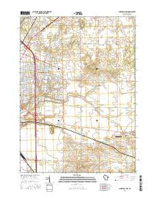 Janesville East Wisconsin Current topographic map, 1:24000 scale, 7.5 X 7.5 Minute, Year 2016