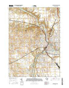 Janesville West Wisconsin Current topographic map, 1:24000 scale, 7.5 X 7.5 Minute, Year 2016
