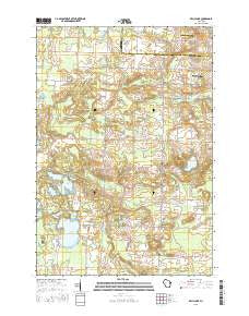 Kelly Lake Wisconsin Current topographic map, 1:24000 scale, 7.5 X 7.5 Minute, Year 2015