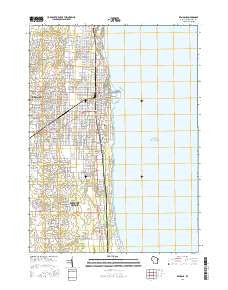 Kenosha Wisconsin Current topographic map, 1:24000 scale, 7.5 X 7.5 Minute, Year 2016