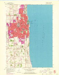 Kenosha Wisconsin Historical topographic map, 1:24000 scale, 7.5 X 7.5 Minute, Year 1958