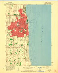 Kenosha Wisconsin Historical topographic map, 1:24000 scale, 7.5 X 7.5 Minute, Year 1958