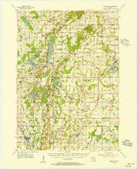 Kewaskum Wisconsin Historical topographic map, 1:62500 scale, 15 X 15 Minute, Year 1955