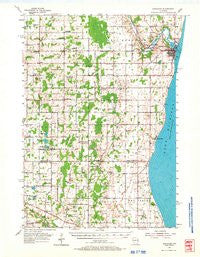 Kewaunee Wisconsin Historical topographic map, 1:62500 scale, 15 X 15 Minute, Year 1954