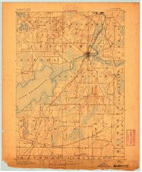 Koshkonong Wisconsin Historical topographic map, 1:62500 scale, 15 X 15 Minute, Year 1891