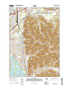 La Crosse Wisconsin Current topographic map, 1:24000 scale, 7.5 X 7.5 Minute, Year 2015