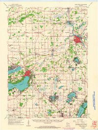 Lake Geneva Wisconsin Historical topographic map, 1:62500 scale, 15 X 15 Minute, Year 1960