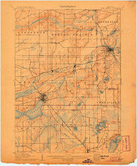 Lake Geneva Wisconsin Historical topographic map, 1:62500 scale, 15 X 15 Minute, Year 1906