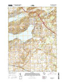 Lake Geneva Wisconsin Current topographic map, 1:24000 scale, 7.5 X 7.5 Minute, Year 2016