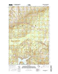 Lake Nebagamon Wisconsin Current topographic map, 1:24000 scale, 7.5 X 7.5 Minute, Year 2015