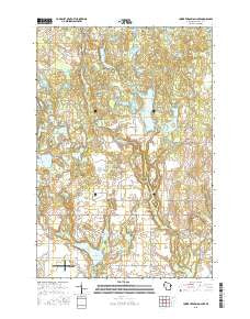 Lower Vermillion Lake Wisconsin Current topographic map, 1:24000 scale, 7.5 X 7.5 Minute, Year 2015