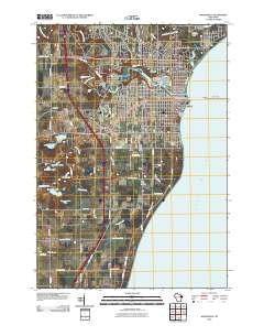 Manitowoc Wisconsin Historical topographic map, 1:24000 scale, 7.5 X 7.5 Minute, Year 2010