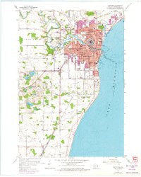 Manitowoc Wisconsin Historical topographic map, 1:24000 scale, 7.5 X 7.5 Minute, Year 1954