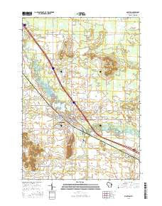 Mauston Wisconsin Current topographic map, 1:24000 scale, 7.5 X 7.5 Minute, Year 2016