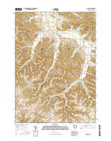 Melvina Wisconsin Current topographic map, 1:24000 scale, 7.5 X 7.5 Minute, Year 2016