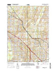 Menomonee Falls Wisconsin Current topographic map, 1:24000 scale, 7.5 X 7.5 Minute, Year 2015