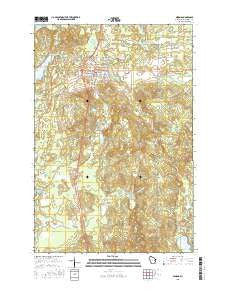 Minong Wisconsin Current topographic map, 1:24000 scale, 7.5 X 7.5 Minute, Year 2015
