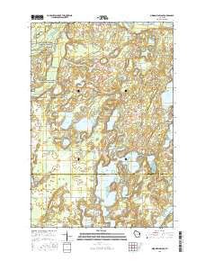 Minong Flowage Wisconsin Current topographic map, 1:24000 scale, 7.5 X 7.5 Minute, Year 2015