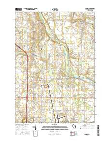 Mishicot Wisconsin Current topographic map, 1:24000 scale, 7.5 X 7.5 Minute, Year 2015