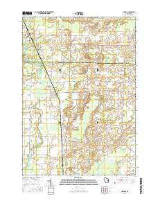 Nichols Wisconsin Current topographic map, 1:24000 scale, 7.5 X 7.5 Minute, Year 2016