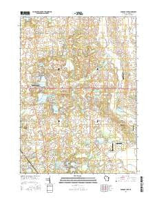 Paddock Lake Wisconsin Current topographic map, 1:24000 scale, 7.5 X 7.5 Minute, Year 2016