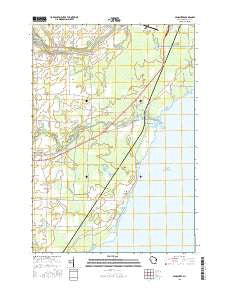 Pensaukee Wisconsin Current topographic map, 1:24000 scale, 7.5 X 7.5 Minute, Year 2015