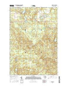 Pickerel Wisconsin Current topographic map, 1:24000 scale, 7.5 X 7.5 Minute, Year 2015