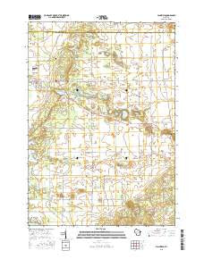 Plainfield Wisconsin Current topographic map, 1:24000 scale, 7.5 X 7.5 Minute, Year 2015