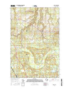 Poplar Wisconsin Current topographic map, 1:24000 scale, 7.5 X 7.5 Minute, Year 2015