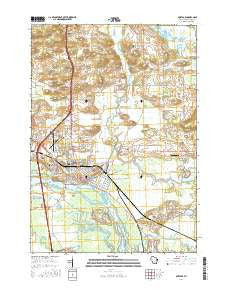 Portage Wisconsin Current topographic map, 1:24000 scale, 7.5 X 7.5 Minute, Year 2016