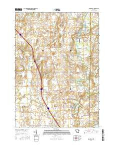 Rockdale Wisconsin Current topographic map, 1:24000 scale, 7.5 X 7.5 Minute, Year 2016