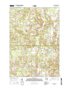 Rosholt Wisconsin Current topographic map, 1:24000 scale, 7.5 X 7.5 Minute, Year 2015