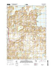 Rutland Wisconsin Current topographic map, 1:24000 scale, 7.5 X 7.5 Minute, Year 2016