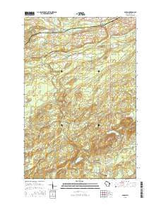 Saxon Wisconsin Current topographic map, 1:24000 scale, 7.5 X 7.5 Minute, Year 2015