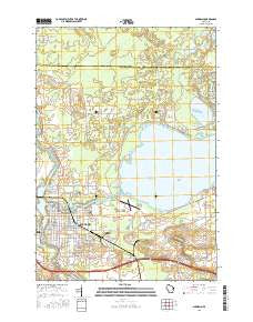 Shawano Wisconsin Current topographic map, 1:24000 scale, 7.5 X 7.5 Minute, Year 2016