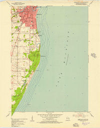 Sheboygan South Wisconsin Historical topographic map, 1:24000 scale, 7.5 X 7.5 Minute, Year 1954